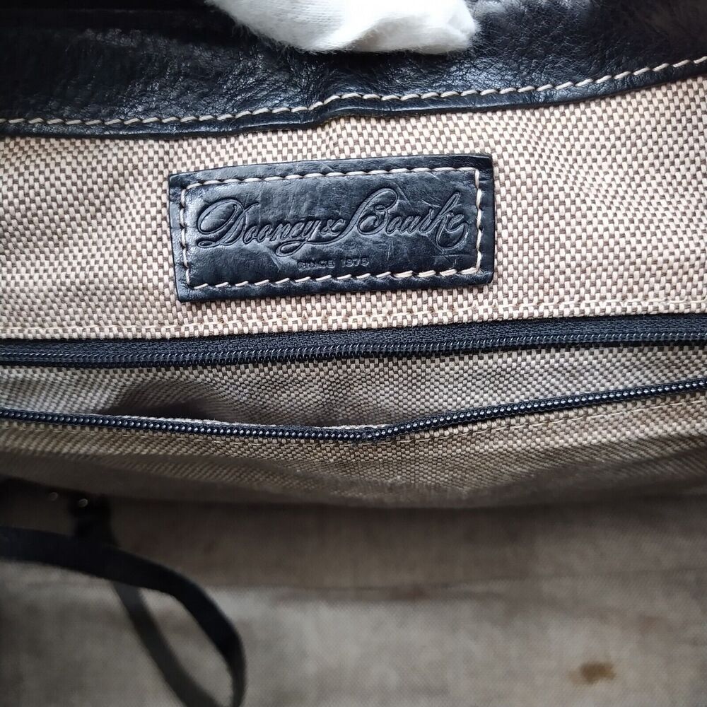 Dooney & Bourke Gray Canvas Leather Trim Front Pockets Zipper Hobo Shoulder Bag - Picture 11 of 16